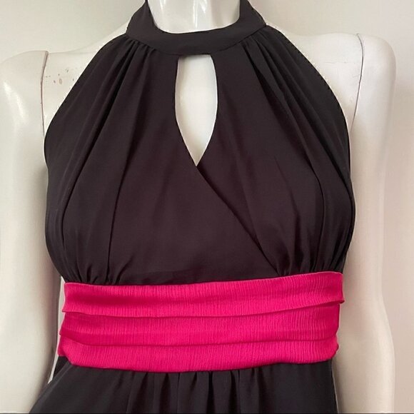 La Chateau Chiffon Floral Paisley Halter Maxi Dress, Sz Small - Picture 5 of 16